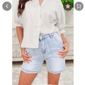 Casual Light Blue Denim Jean Shorts